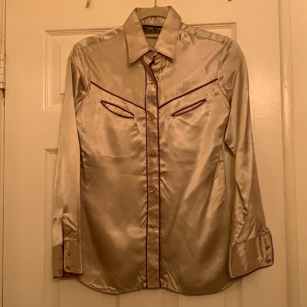 Vintage Satin Origonal Tem Tex Western Beautiful Shirt